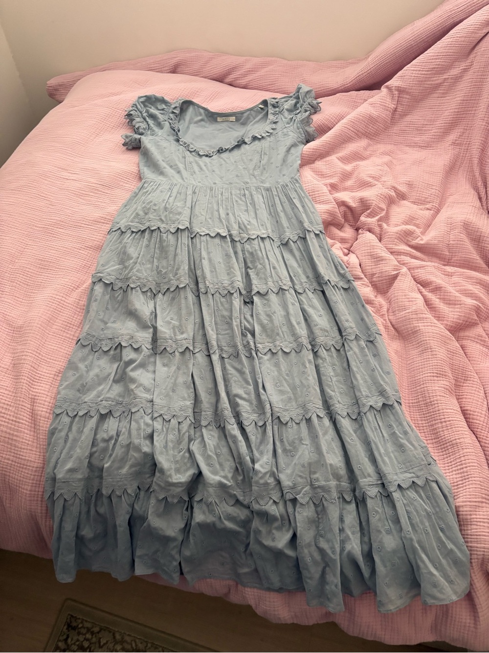 Doen Powder Blue Ruffle-Trim Dress - Picture 3 of 3